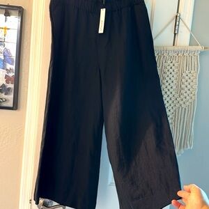 NWT Chico’s Wide Leg Black Linen Pant Size 2